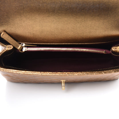 Chanel Metallic Caviar Quilted Small Coco Handle Flap Gold 5 of 11