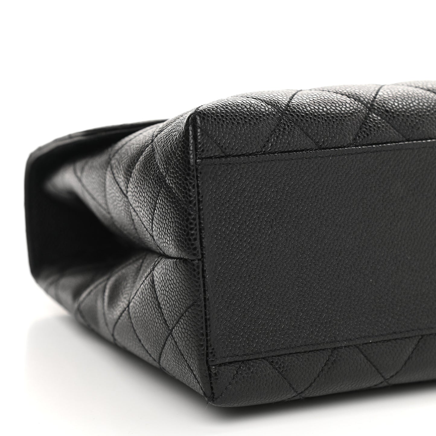 Caviar Quilted Jumbo Kelly Flap Black