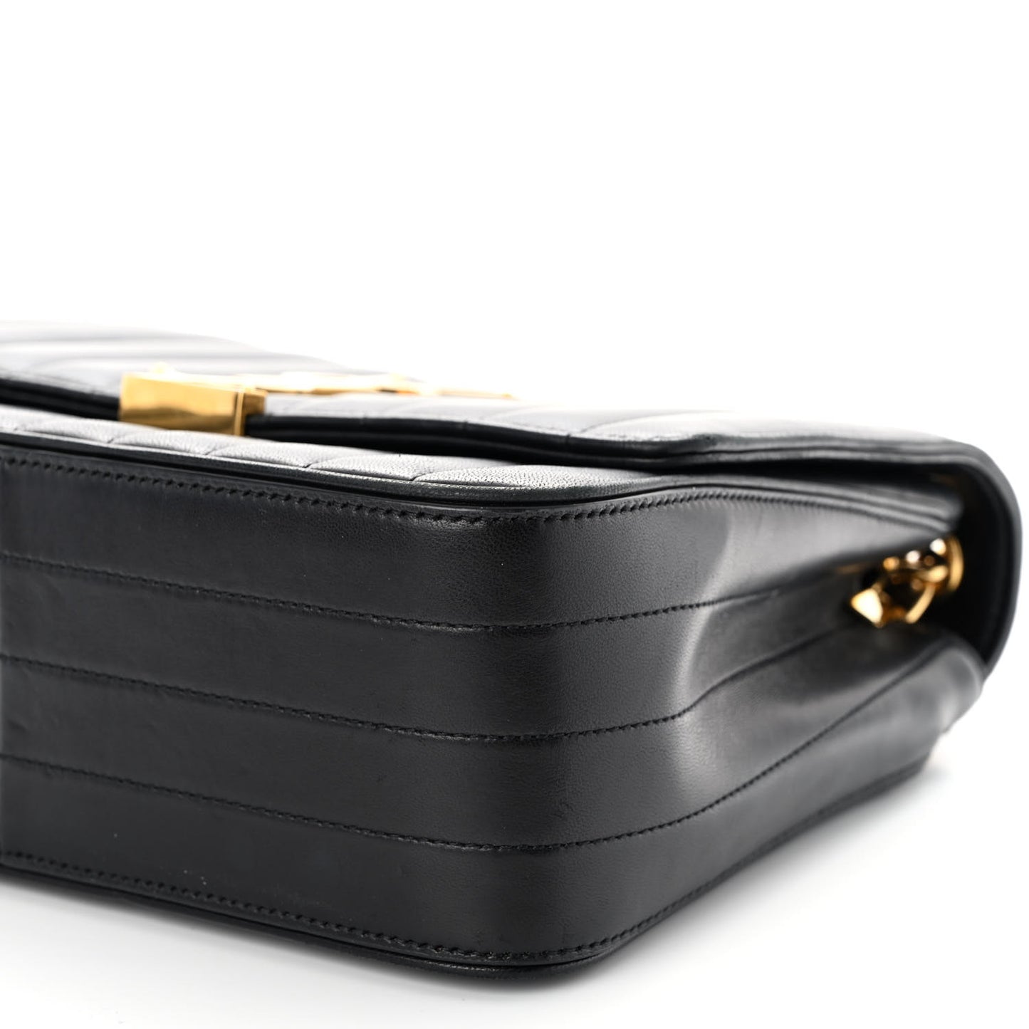 Lambskin Matelasse Monogram Large Vicky Chain Bag Black