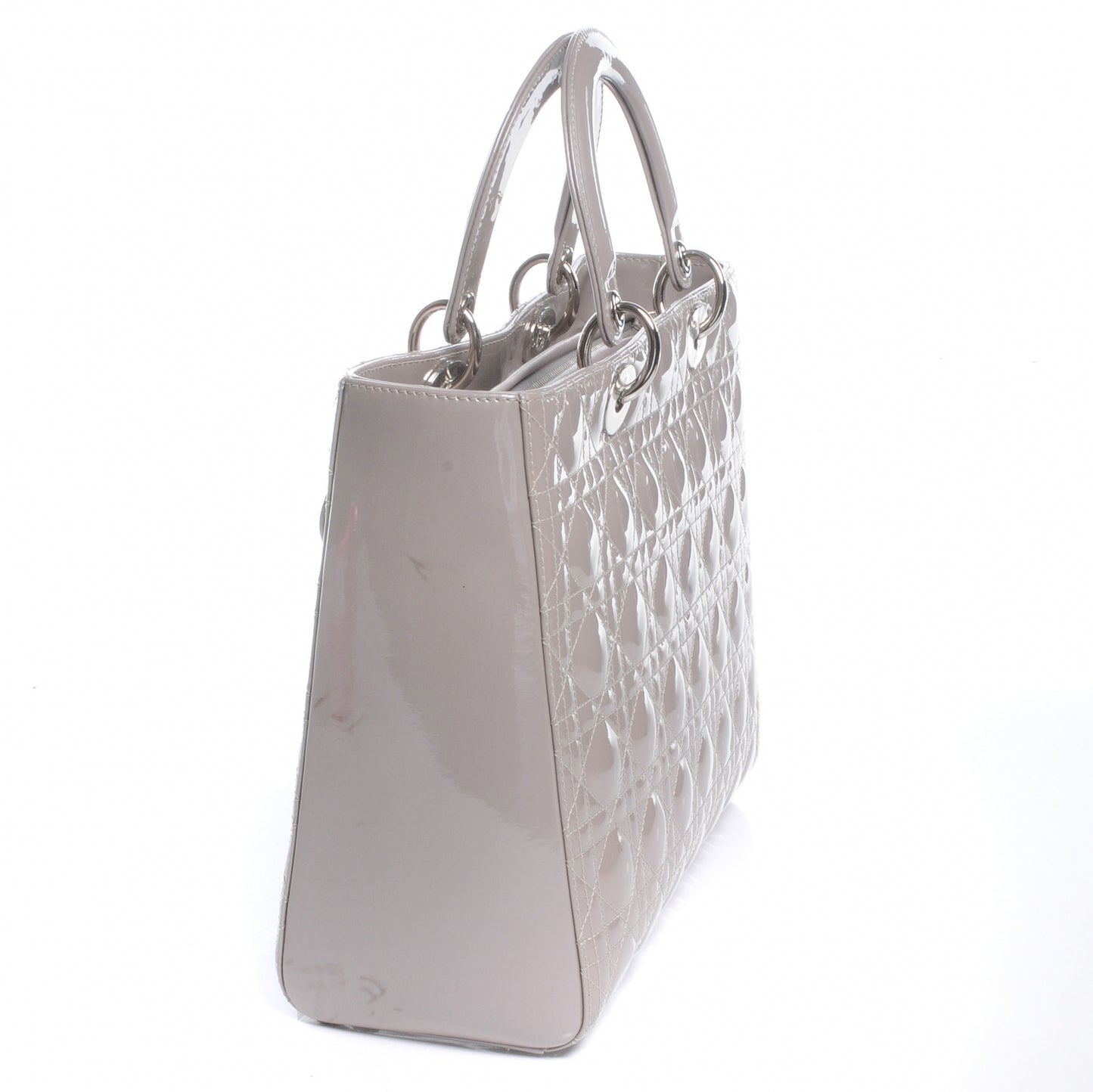 Patent Cannage Large Lady Dior Grey