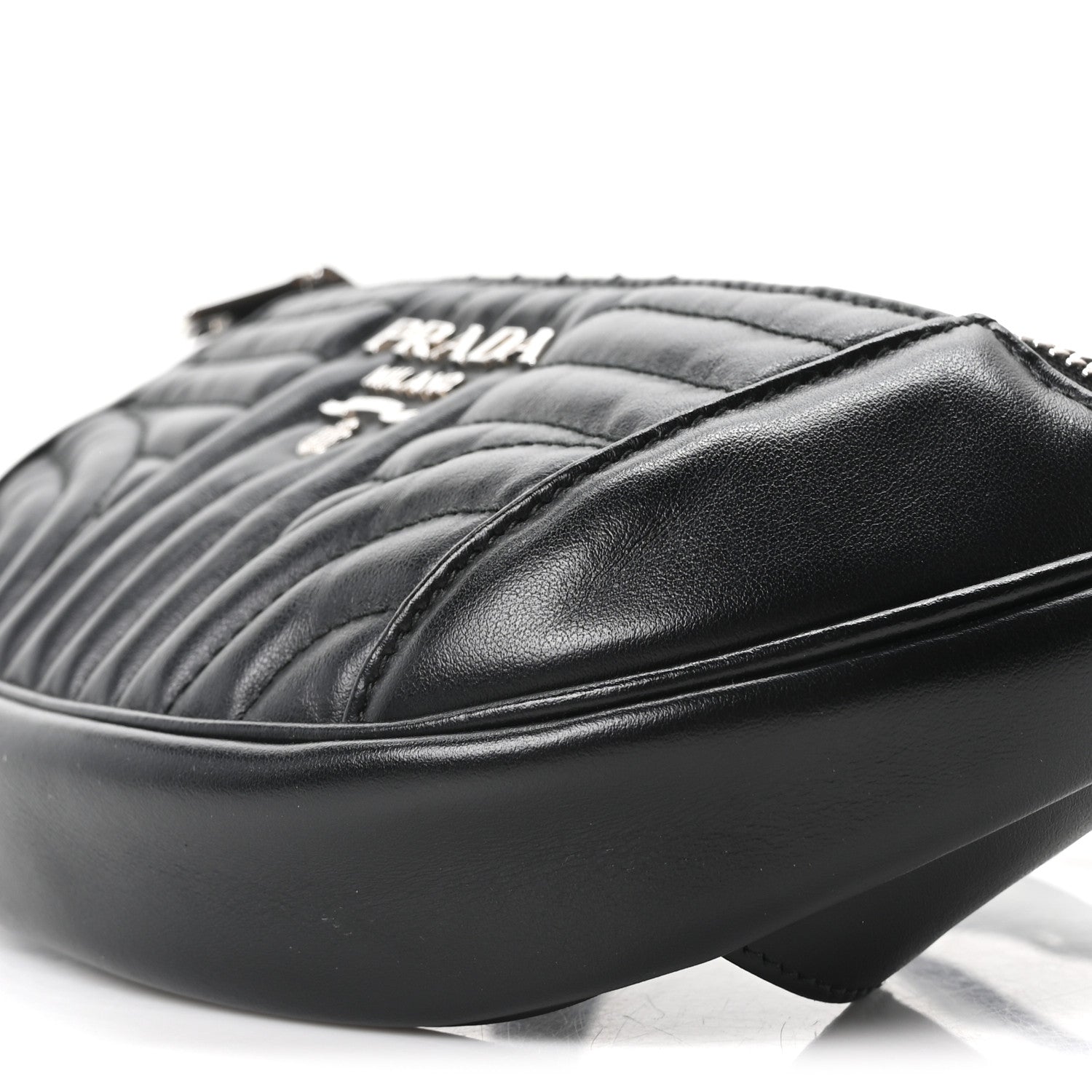 Prada Soft Calfskin Impunture Diagramme Belt Bag Black 9 of 9