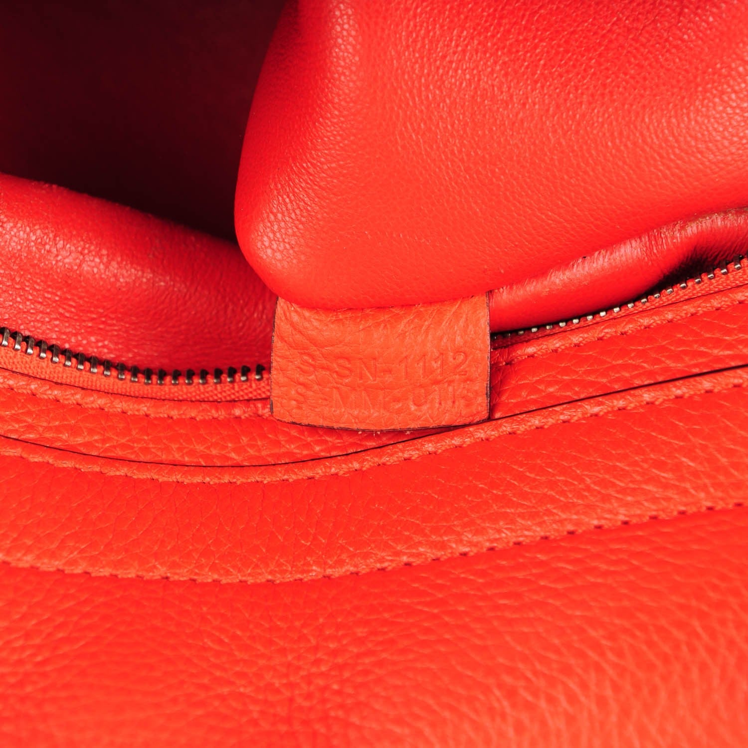 Celine Drummed Calfskin Suede Medium Trapeze Vermillion 8 of 10