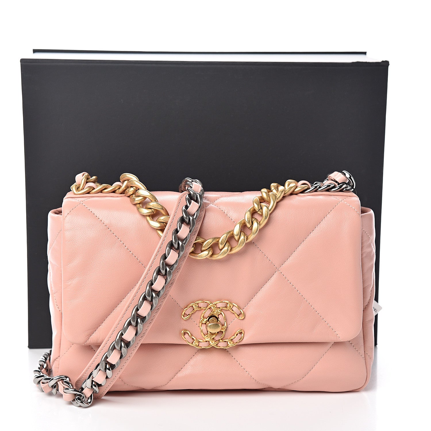 Chanel Goatskin Quilted Medium 19 Flap Light Pink 10 of 10