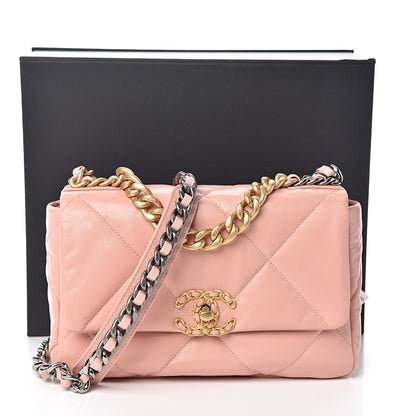 Chanel Goatskin Quilted Medium 19 Flap Light Pink 10 of 10