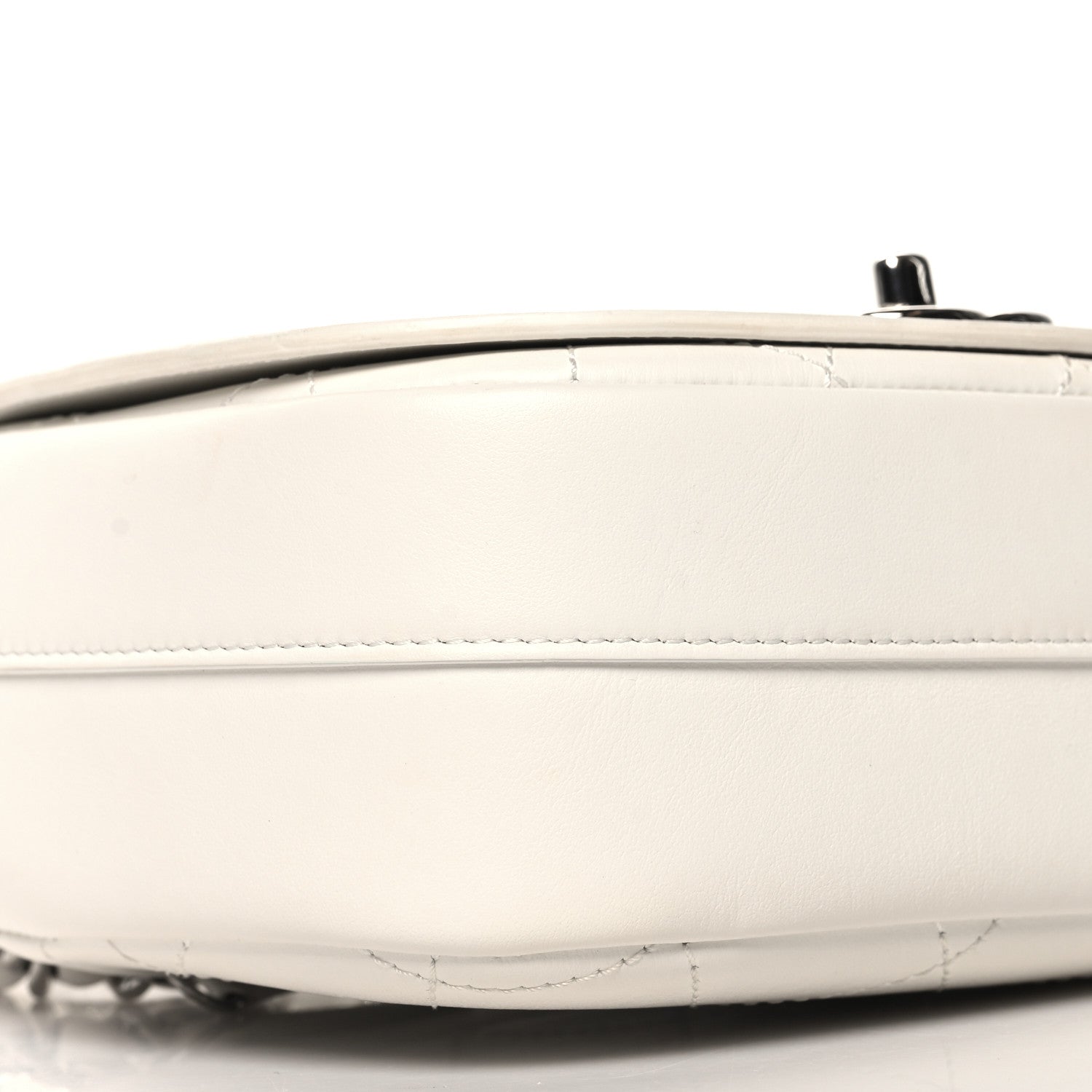 Chanel Calfskin Stitched Small Ring My Bag Flap Crossbody White 9 of 13