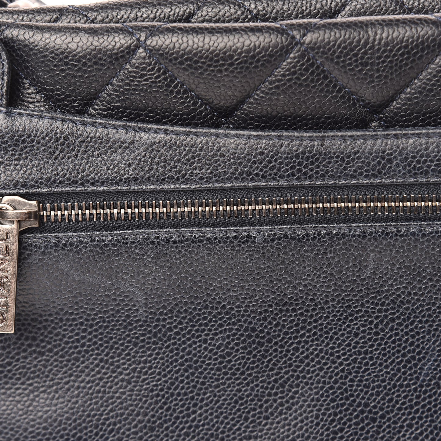 Caviar Quilted Large Retro Class Flap Dark Navy Blue