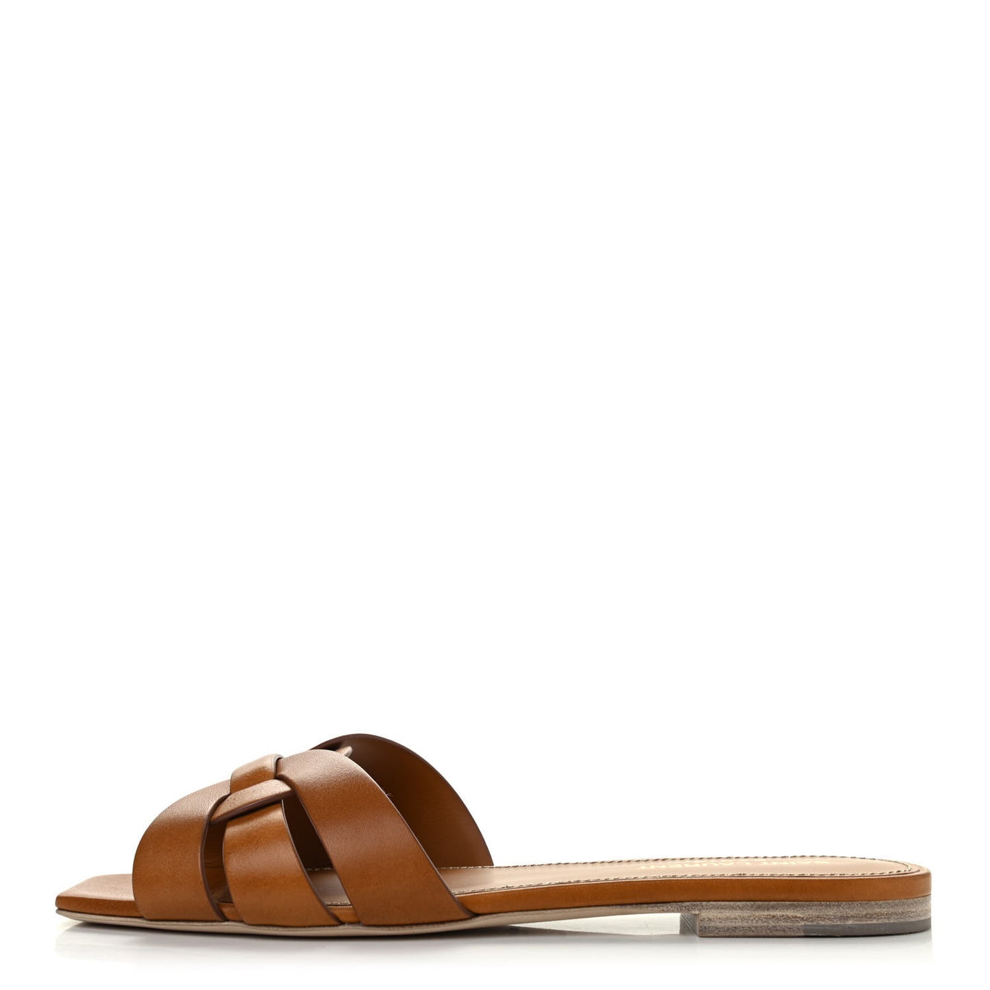 Calfskin Tribute 05 Slide Sandals 38.5 Amber