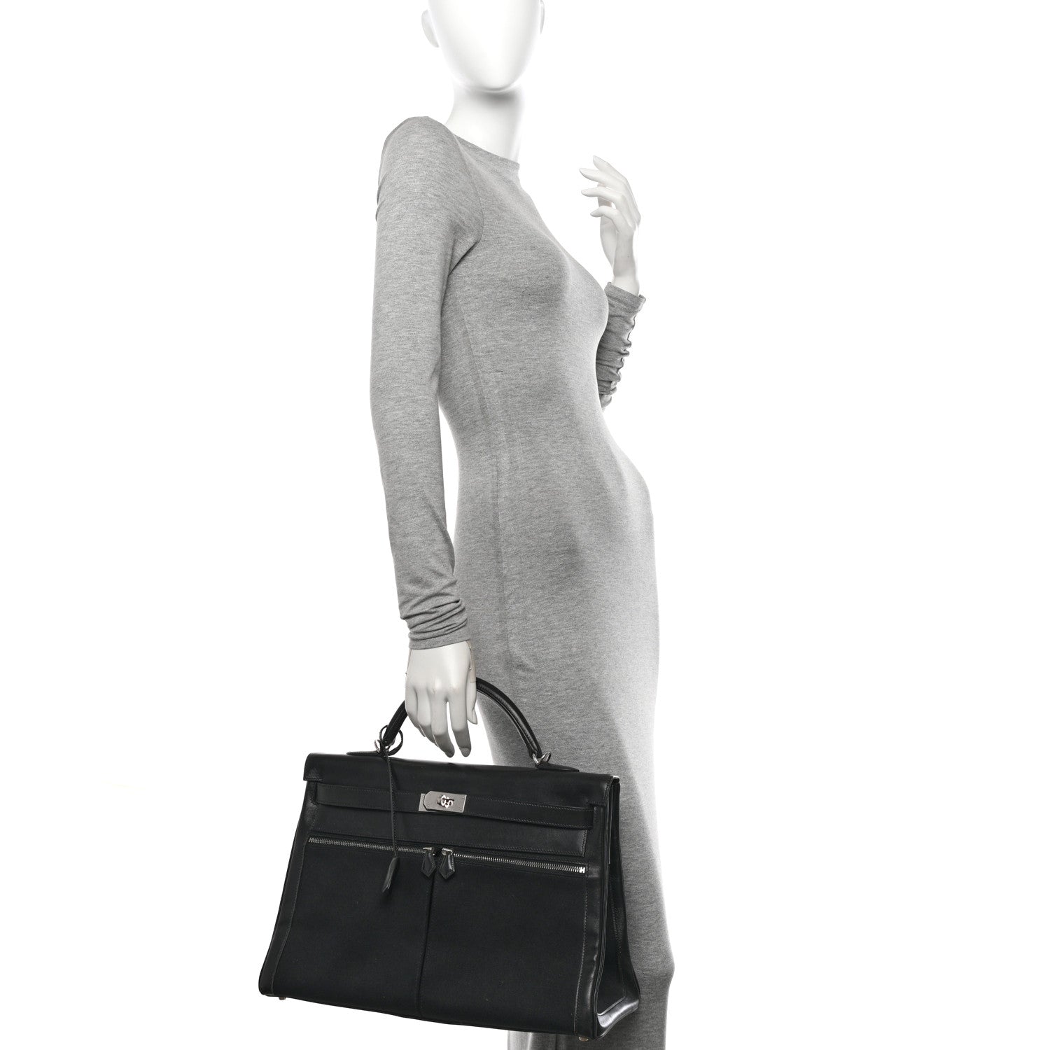 Hermes Box Toile Lakis Kelly 40 Black 3 of 11