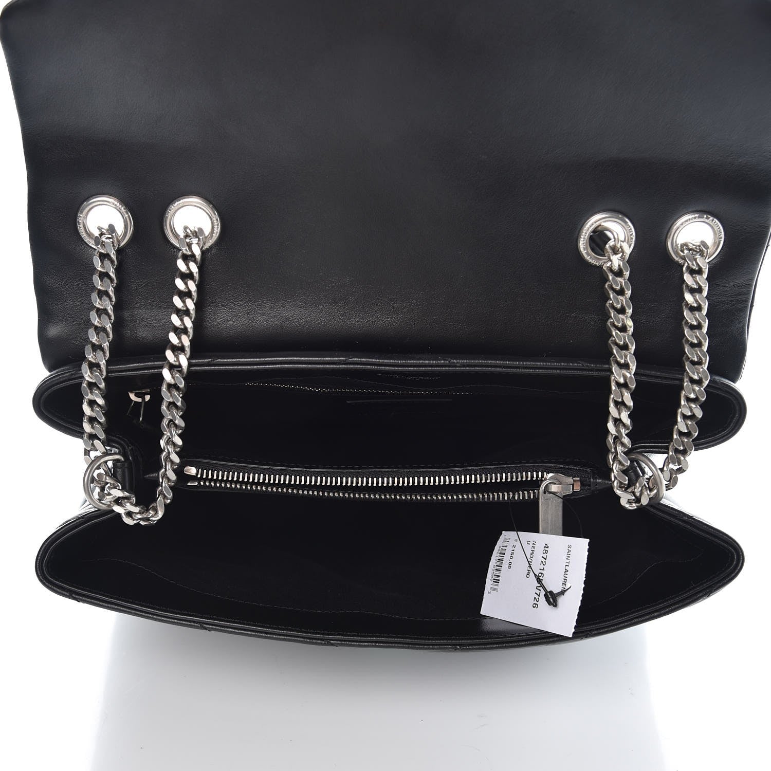Saint Laurent Calfskin Y Quilted Monogram Medium Loulou Chain Satchel Black 5 of 7