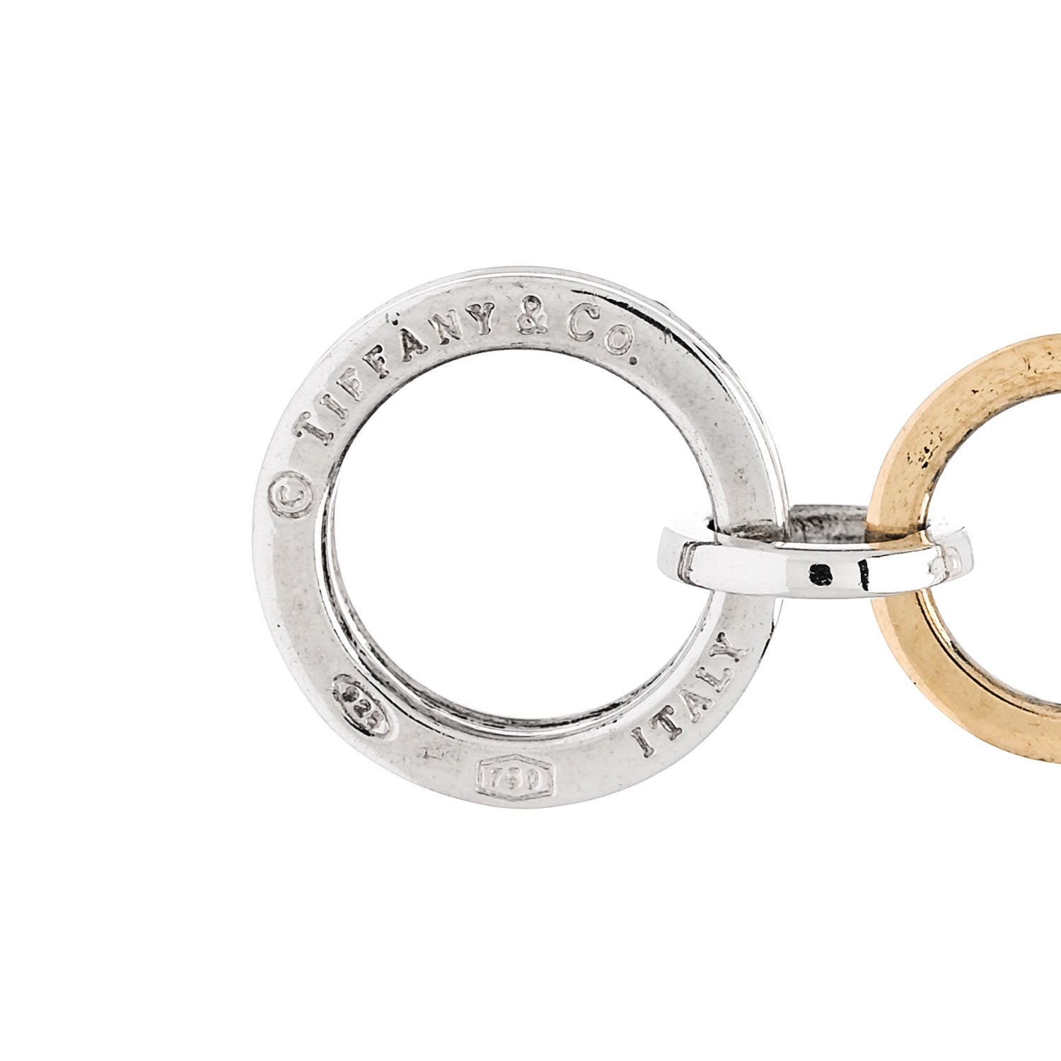 Tiffany Sterling Silver 18K Yellow Gold Multi Circle Dangle Earrings 4 of 4