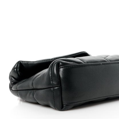 Saint Laurent Lambskin Quilted Toy Loulou Puffer Monogram Chain Satchel Black 10 of 11