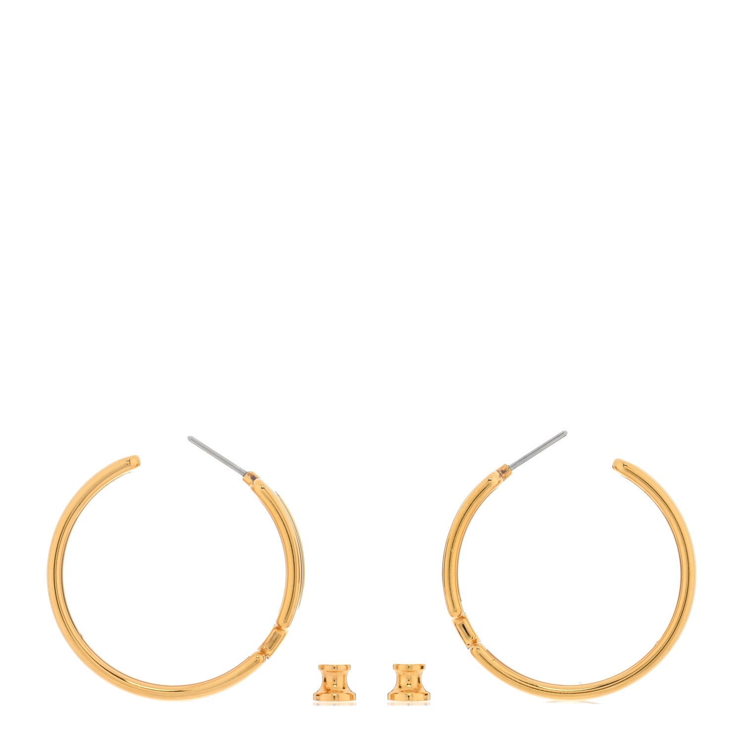 Hermes Box Calfskin Olympe Hoop Earrings Black 3 of 5