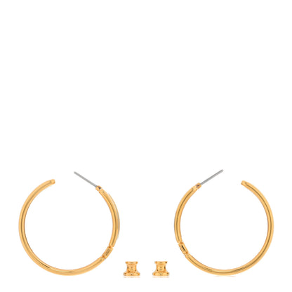 Hermes Box Calfskin Olympe Hoop Earrings Black 3 of 5
