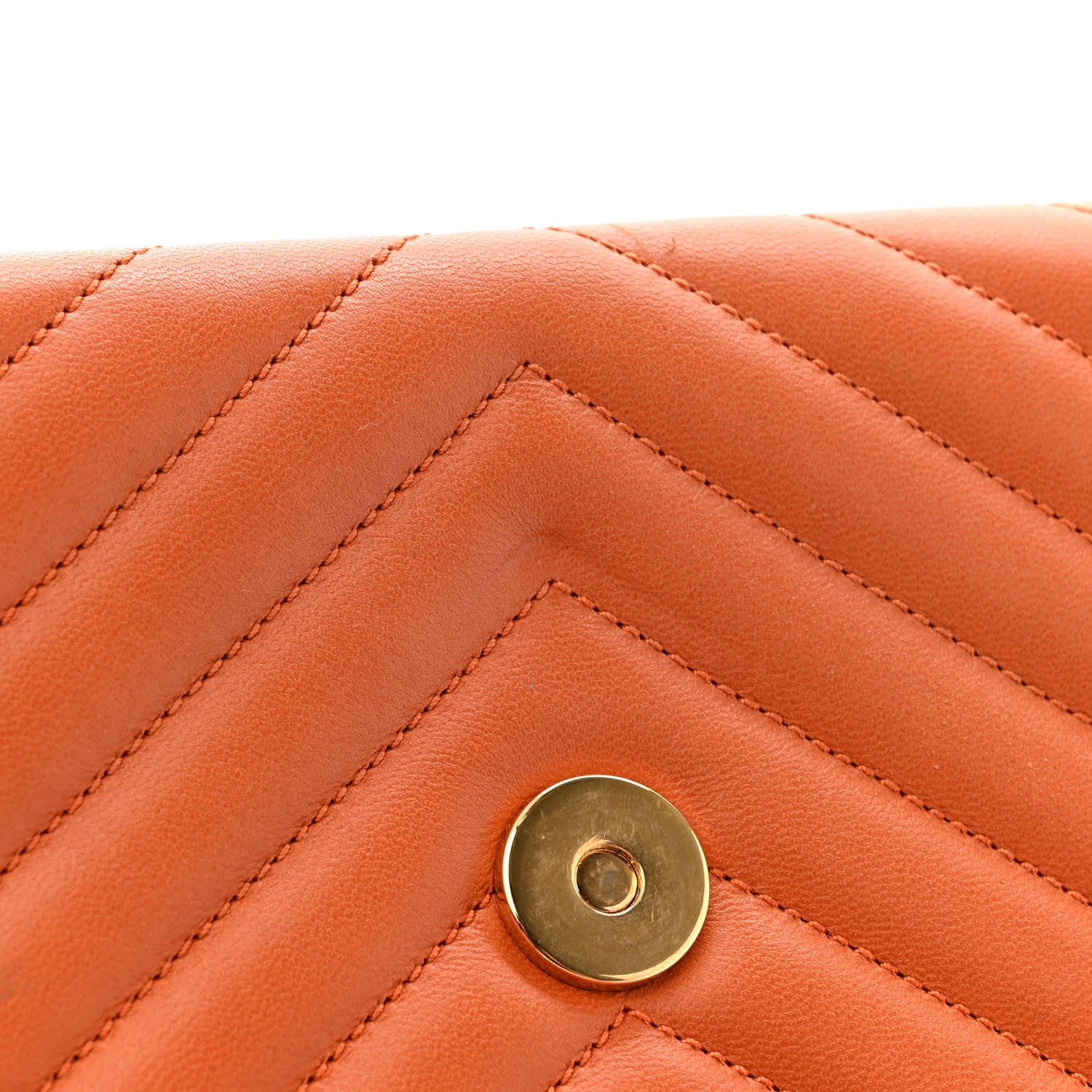 Saint Laurent Smooth Calfskin Matelasse Chevron Medium Monogram Satchel Mandarine 12 of 14