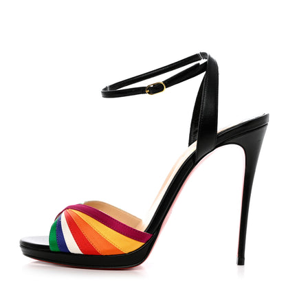Christian Louboutin Shiny Nappa Naseeba 120 Sandals 38.5 Multicolor Black 1 of 11