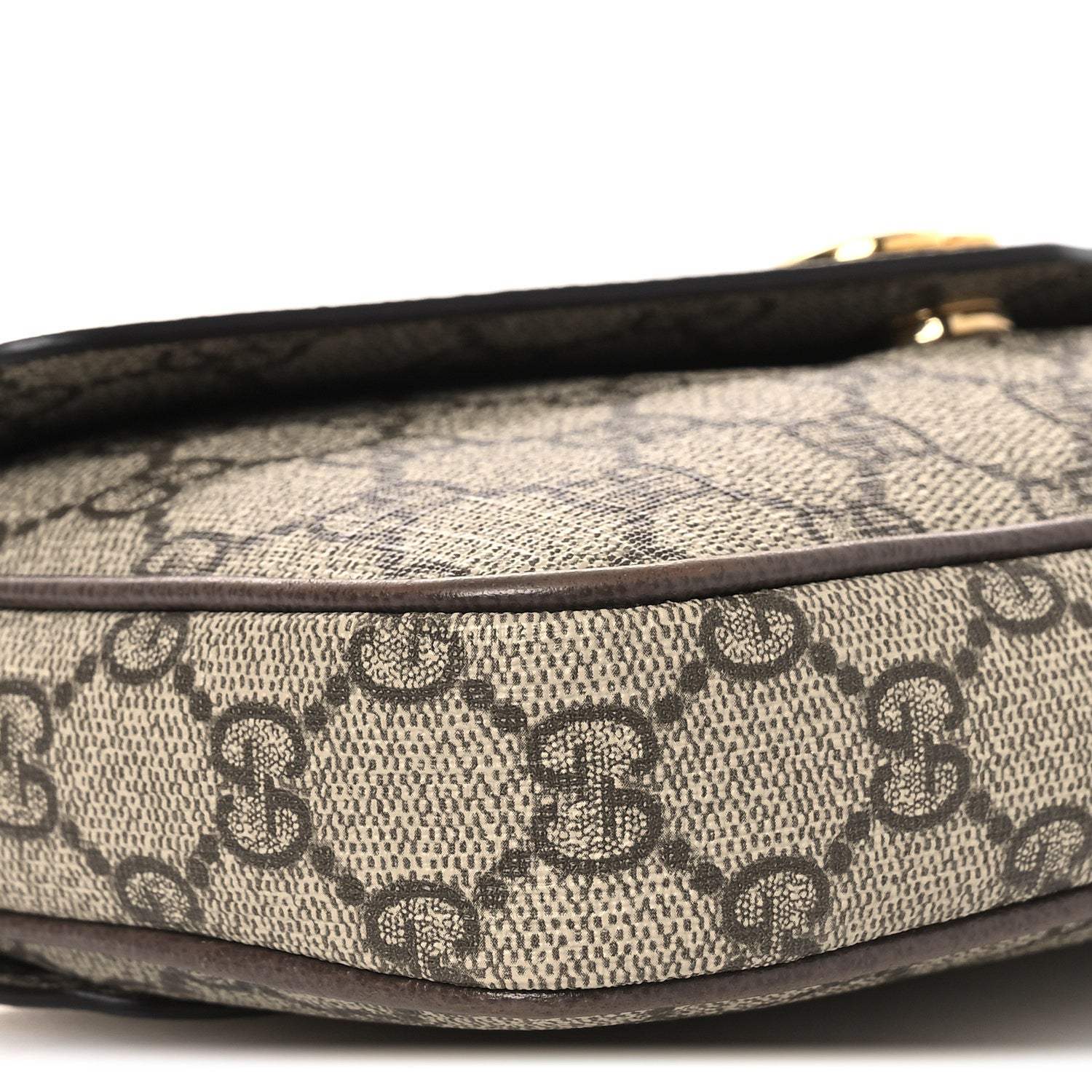 Gucci GG Supreme Monogram Textured Dollar Calfskin Web Mini Ophidia Envelope Shoulder Bag Beige Ebony 8 of 10