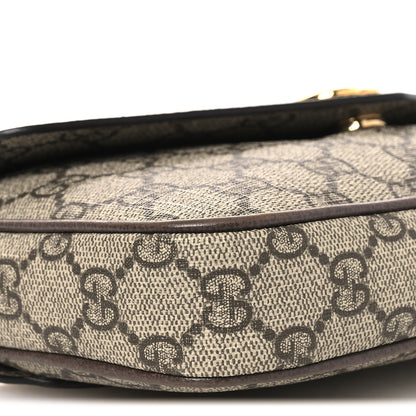 Gucci GG Supreme Monogram Textured Dollar Calfskin Web Mini Ophidia Envelope Shoulder Bag Beige Ebony 8 of 10