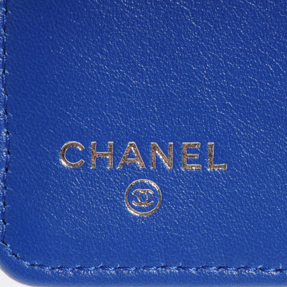 Chanel Patent Quilted Yen Wallet Dark Blue 6 of 8