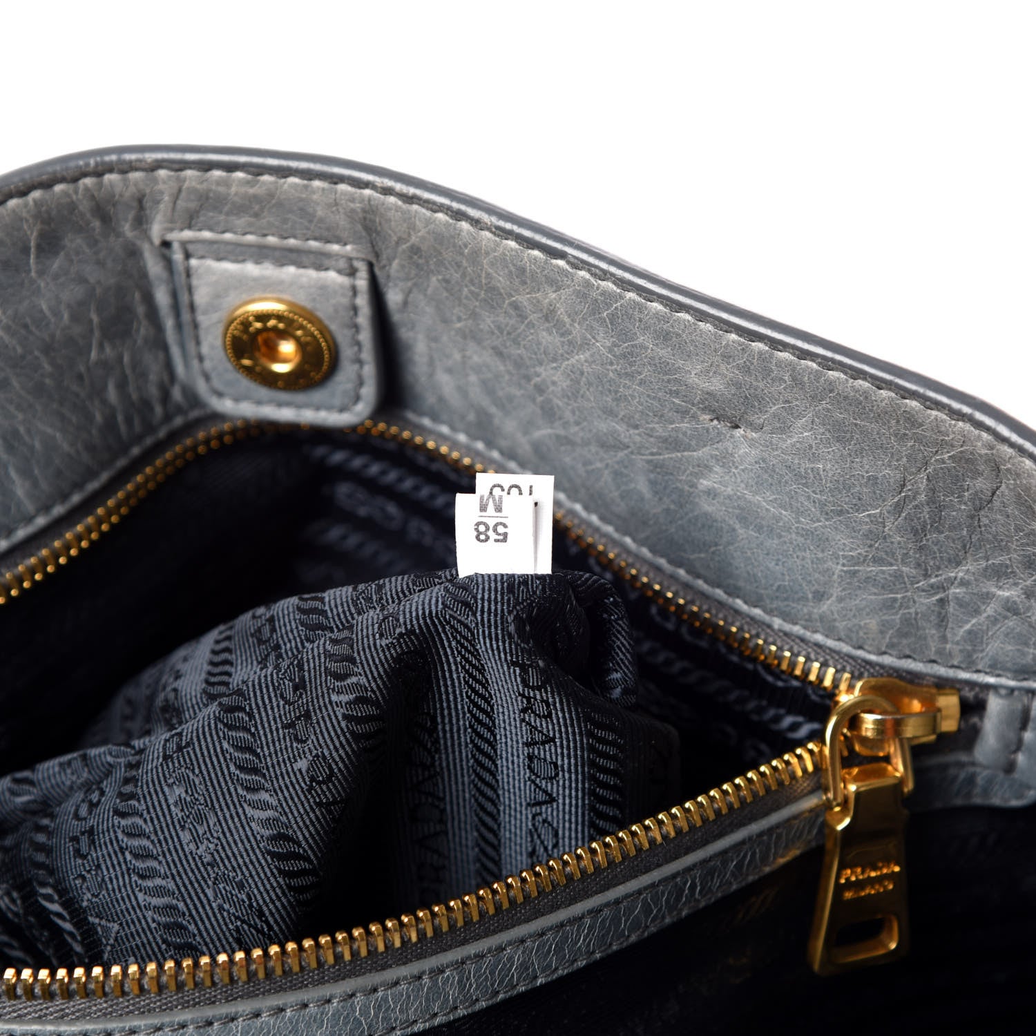 Prada Vitello Shine Tote Blue 9 of 12