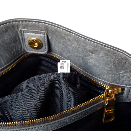 Prada Vitello Shine Tote Blue 9 of 12
