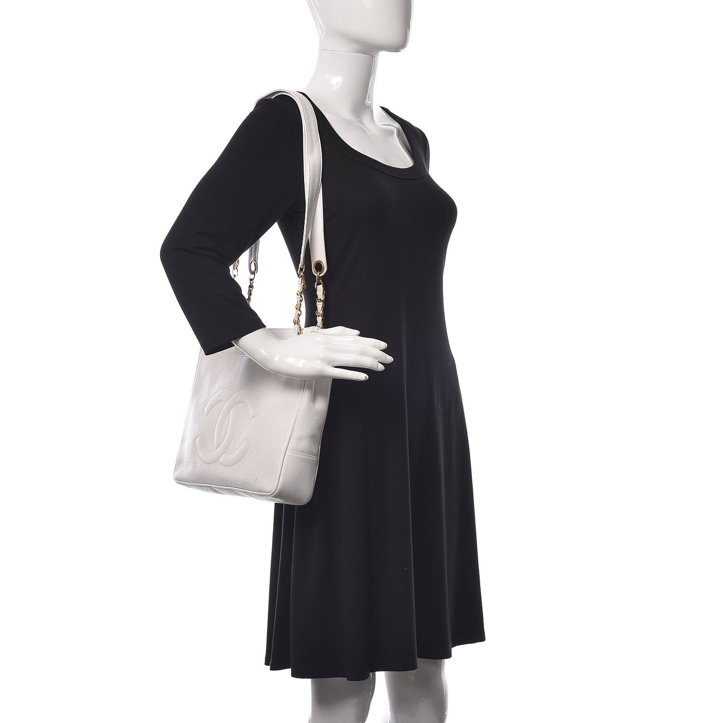 Caviar CC Timeless Tote White