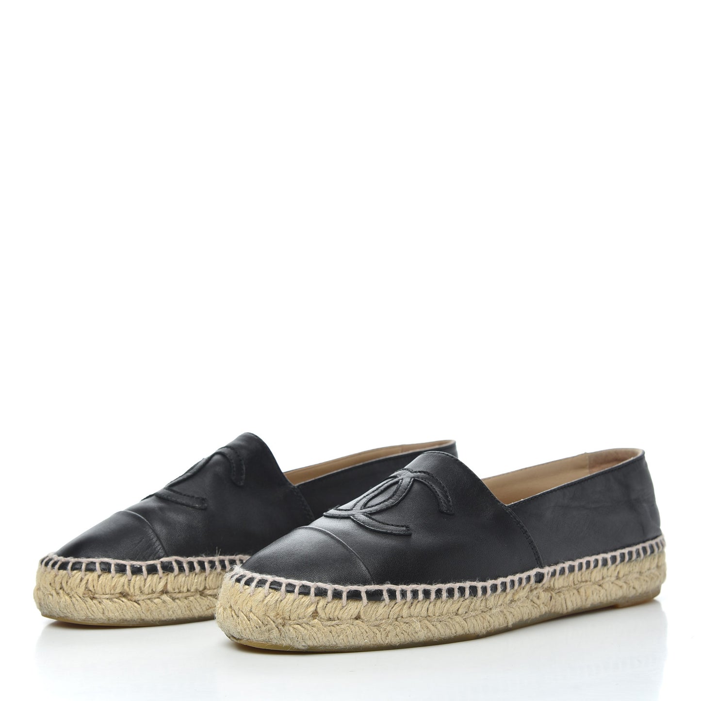 Lambskin CC Espadrilles 37 Black