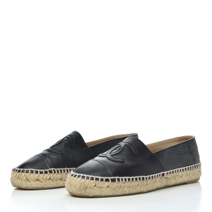 Chanel Lambskin CC Espadrilles 37 Black 3 of 9