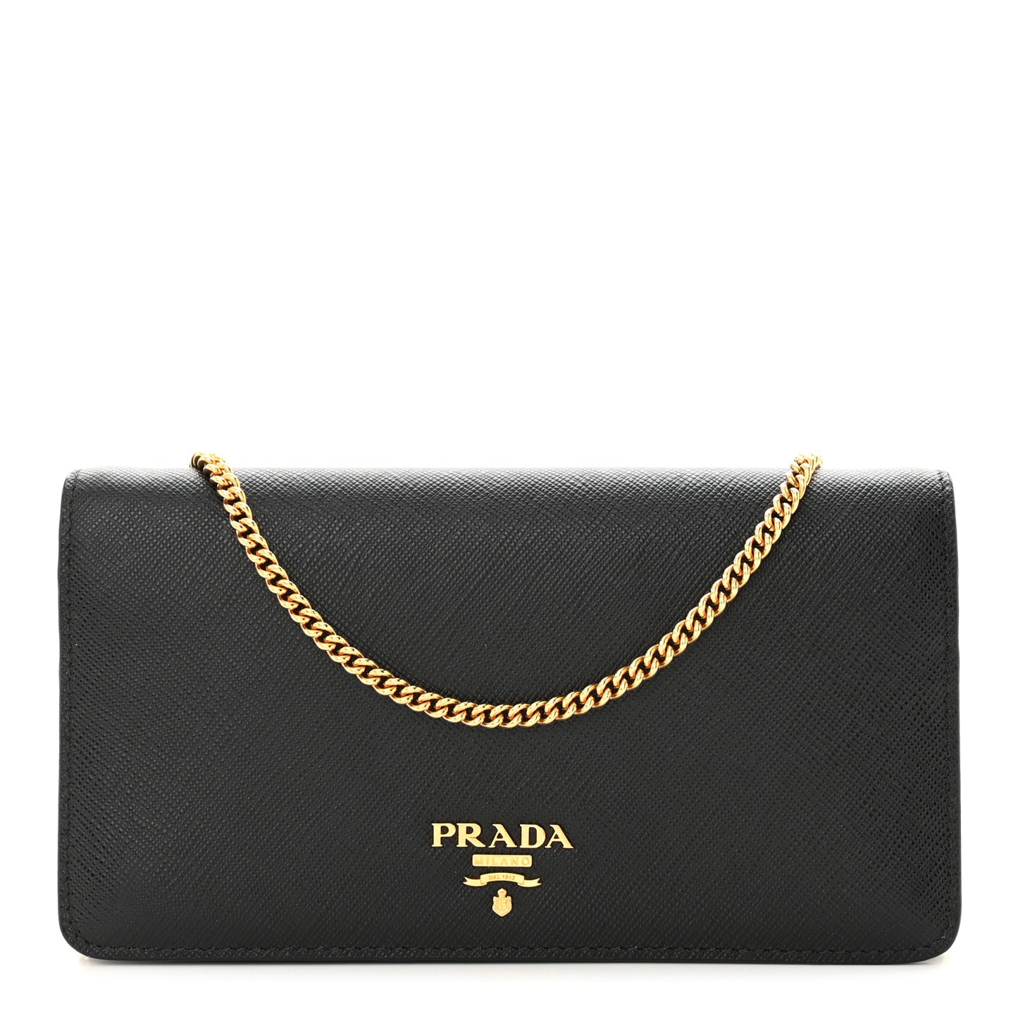 Saffiano Metal Phone Wristlet Crossbody Wallet Black
