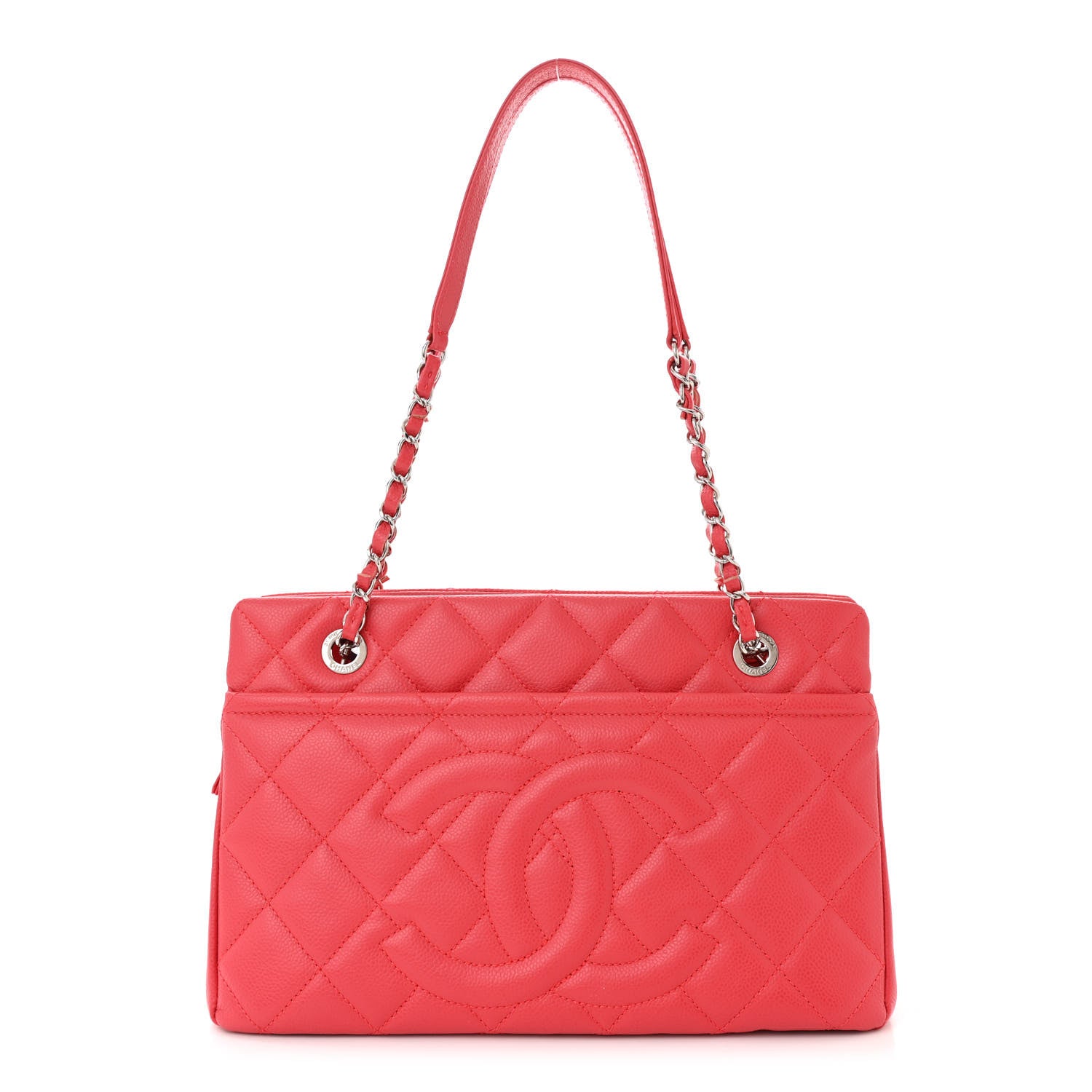 Chanel Caviar Quilted Timeless CC Soft Tote Coral 1 of 11