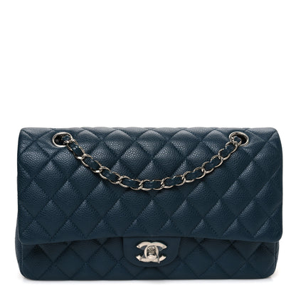 Chanel Caviar Quilted Medium Double Flap Dark Blue 1 of 10