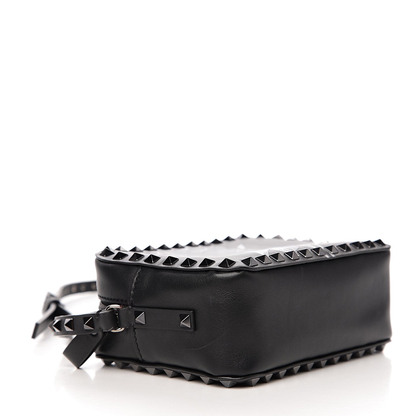 X UNDERCOVER Calfskin Rockstud Rose Print Camera Crossbody Bag Black