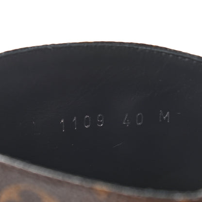 Louis Vuitton Monogram Calfskin Wonderland Flat Ranger Boots 40 Black 8 of 11