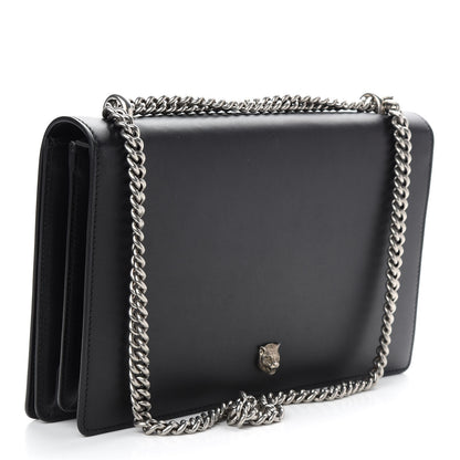 Gucci Calfskin Embossed XL Chain Strap Shoulder Bag Black 3 of 10