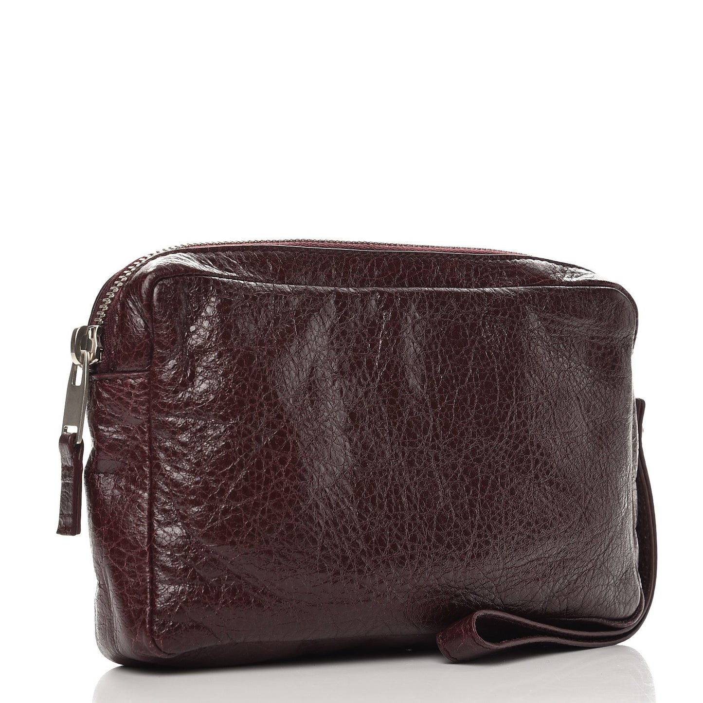 Agneau Arena Classic Hardware Grip Wallet Acajou Fonce