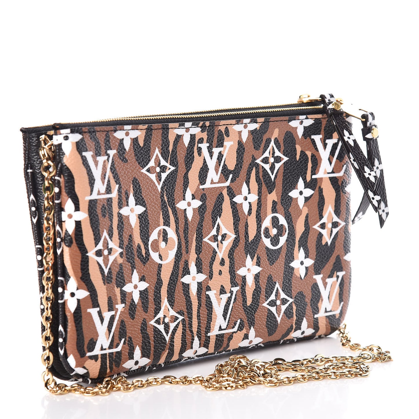 Monogram Giant Jungle Pochette Double Zip Black