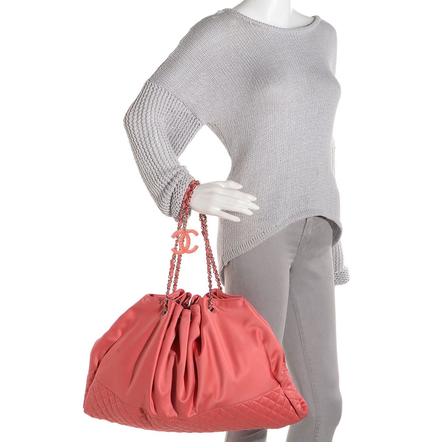 Satin Melrose Cabas Red