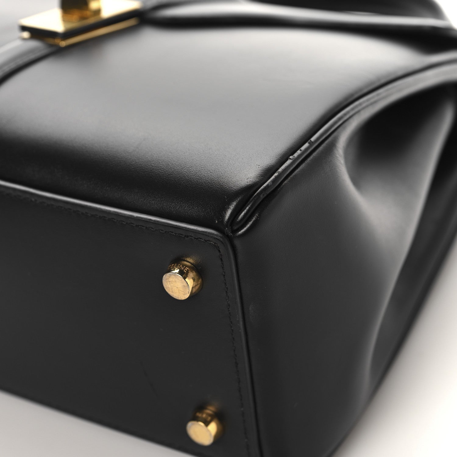 Celine Satinated Calfskin Small 16 Top Handle Bag Black 10 of 15