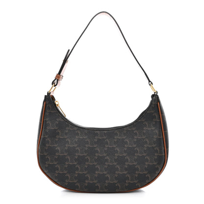 Celine Triomphe Canvas Calfskin Ava Shoulder Bag Tan 1 of 11