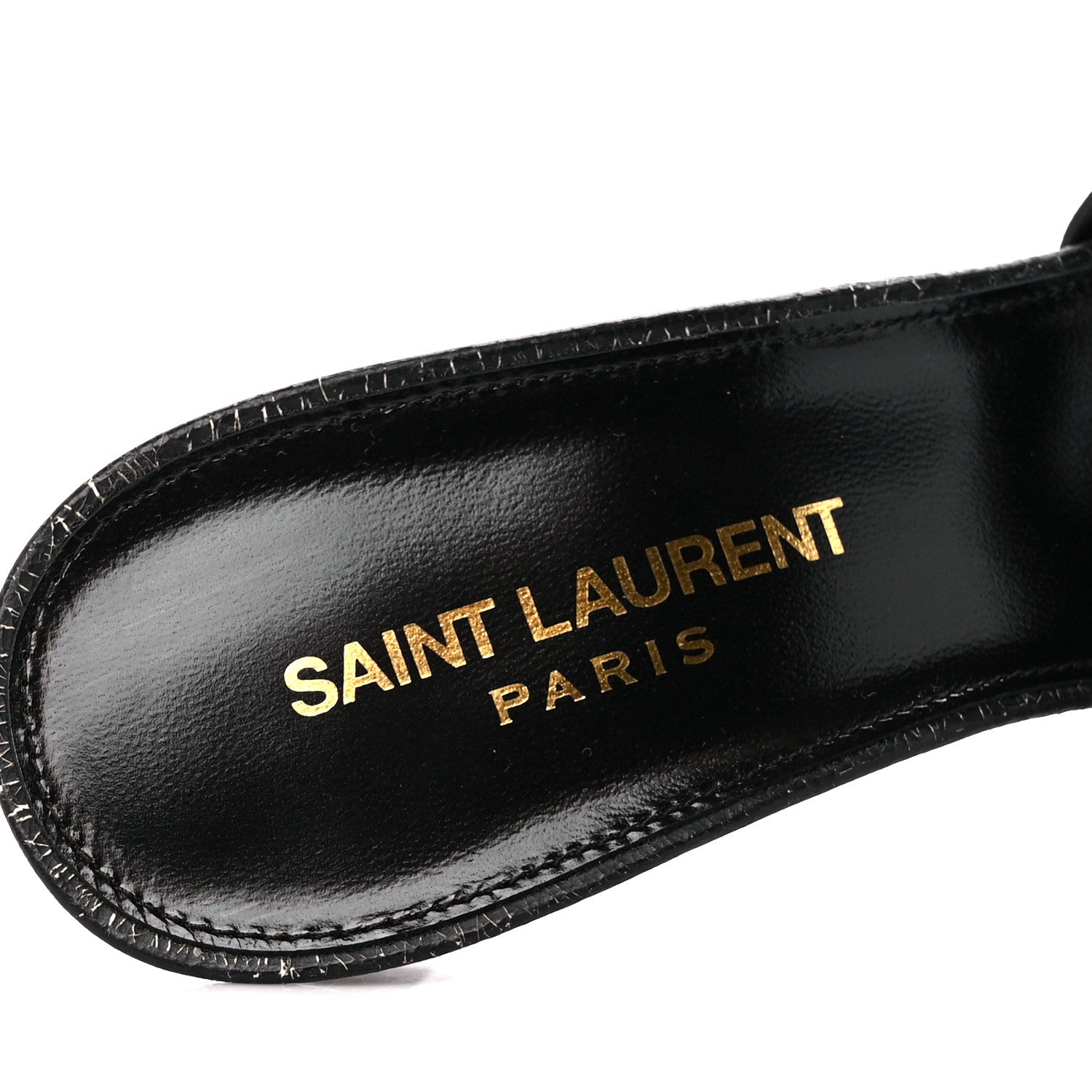 Saint Laurent Smart Crack Studded Tribute Slide 85 Mules 37 Black 8 of 9