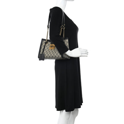 Gucci GG Supreme Monogram Small Padlock Tote Black 2 of 11