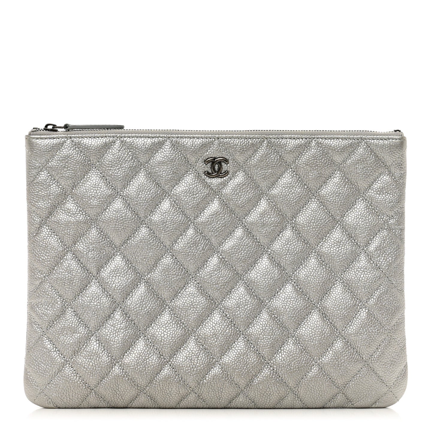 Metallic Caviar Quilted Medium Cosmetic Case