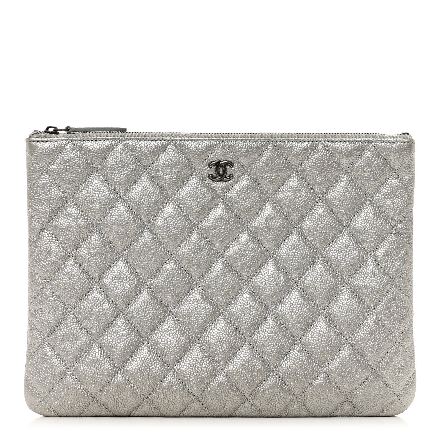 Chanel Metallic Caviar Quilted Medium Cosmetic Case 1 of 8
