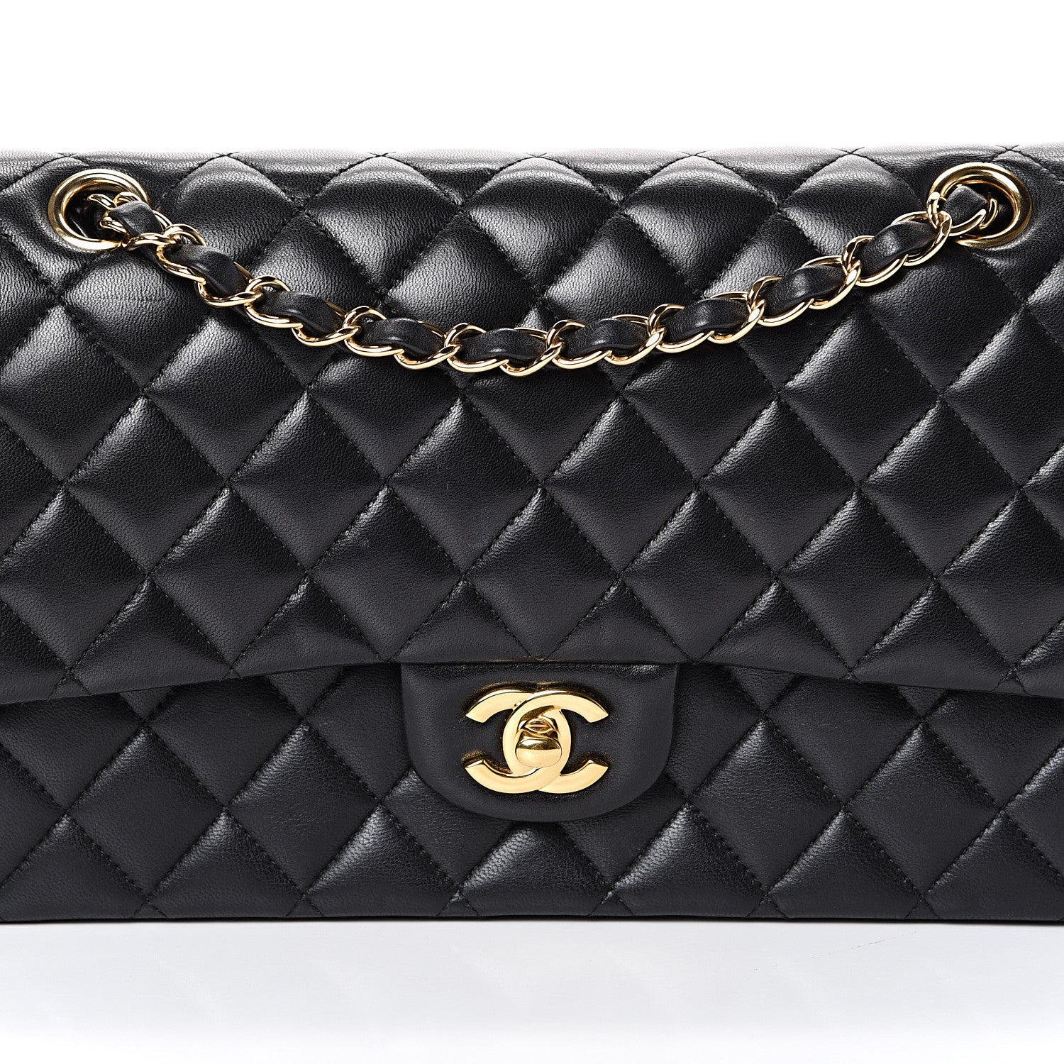 Chanel Lambskin Quilted Medium Double Flap Black 7 of 17