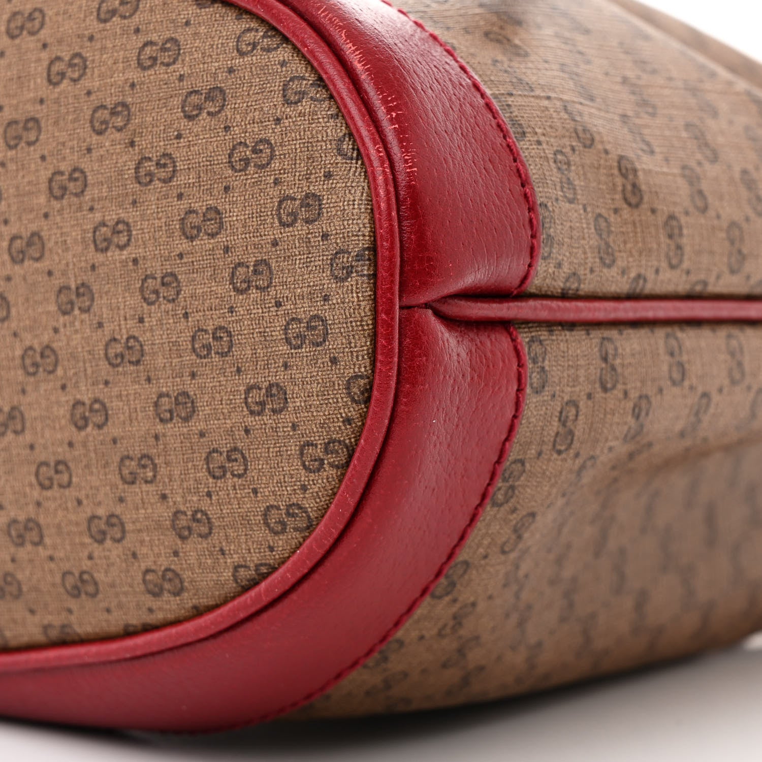 Gucci X DORAEMON Vintage GG Supreme Monogram Small Bucket Bag Beige Cherry Red 10 of 13