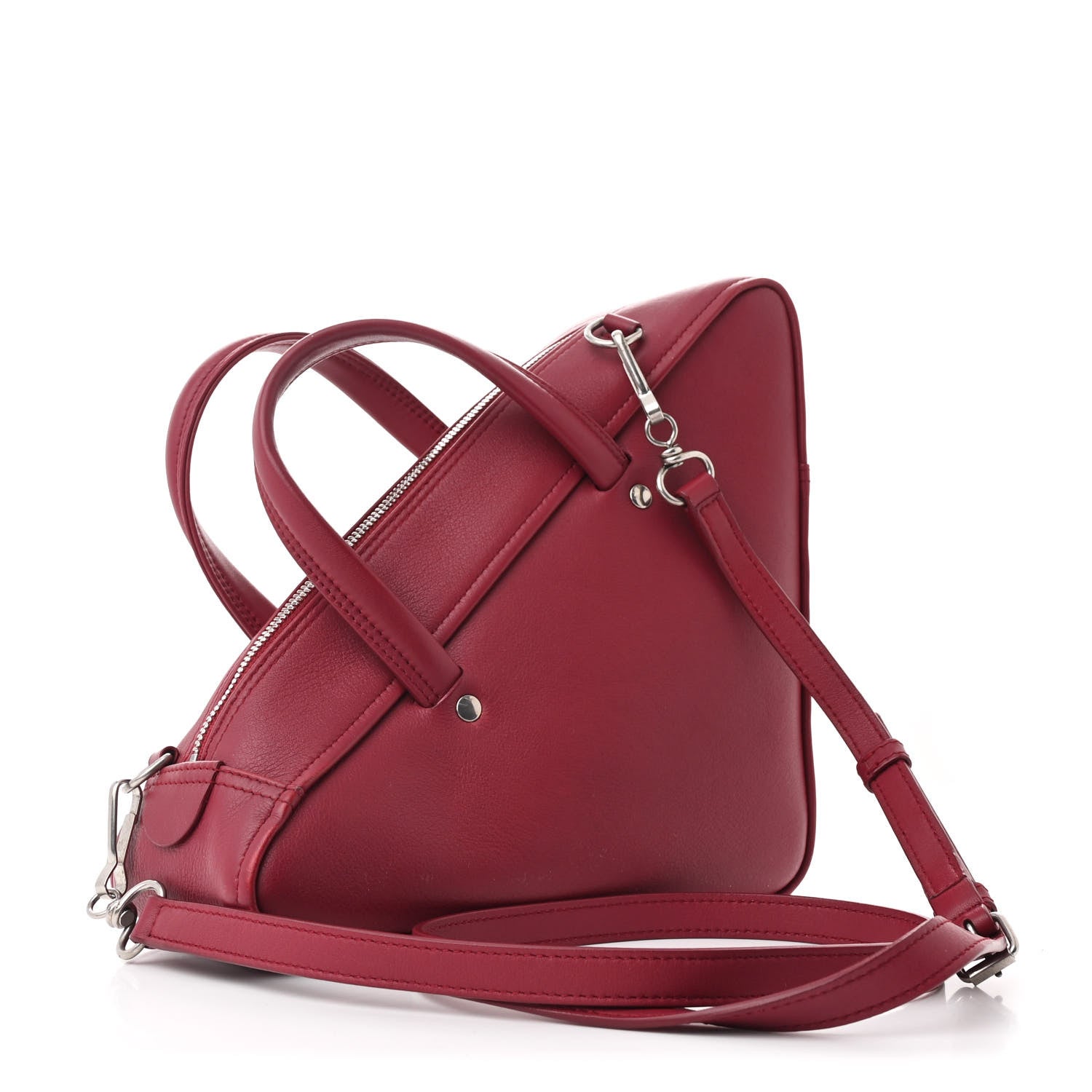Balenciaga Shiny Day Calfskin S Triangle Duffle Rouge Grenat 3 of 11