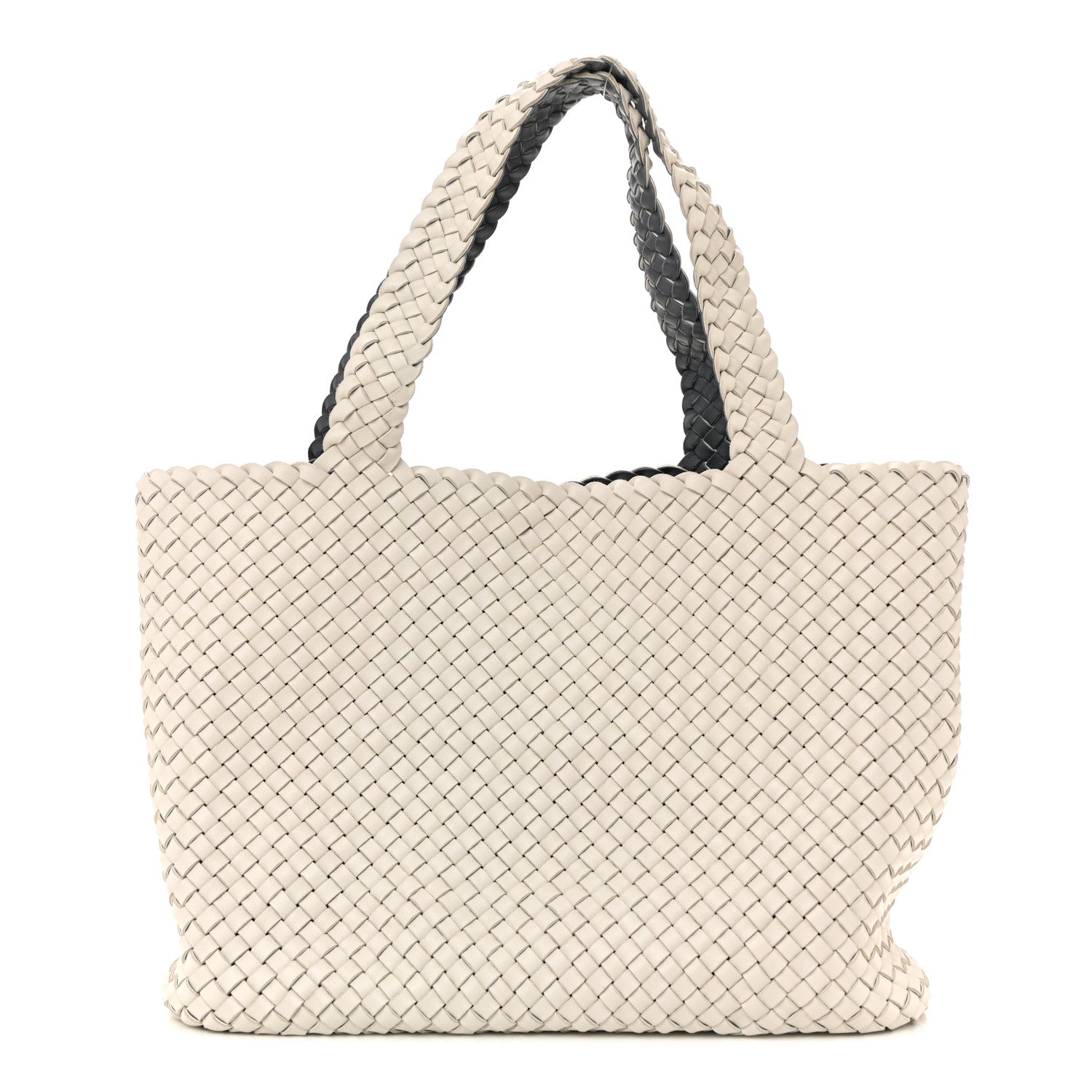 Bottega Veneta Nappa Intrecciato Bicolor Tote Bag Thunder White Silver 1 of 12