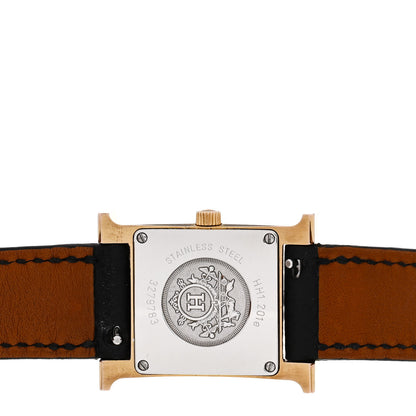 Hermes Stainless Steel Epsom 21mm Heure H Hour Quartz Watch Noir 4 of 5