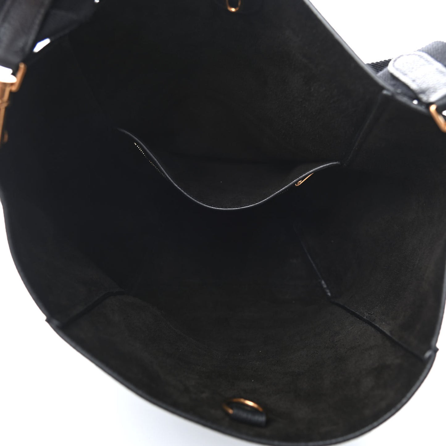 Soft Grained Calfskin Sangle Bucket Bag Black