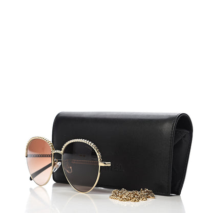 Chanel Chain Pantos Sunglasses 4242 Gold Brown 9 of 9