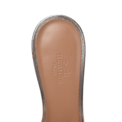 Hermes Metallic Nappa Oasis Sandals 37 Rose Dore 5 of 7